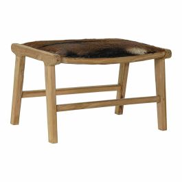 DKD Home Decor Descalzadora Colonial Marrón Natural de Teca y Piel de Vaca, 65x47x42 cm con Asiento 42 cm Alto Precio: 139.49999976. SKU: B18G5S9H4S