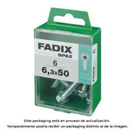 Fadix 10910090 Tornillo Rosca Chapa Hexagonal Autotaladrante 6,3x50mm Caja 6 Unidades