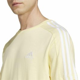 Camiseta de Manga Corta Hombre Adidas Essentials Single Jersey 3-Stripes Amarillo