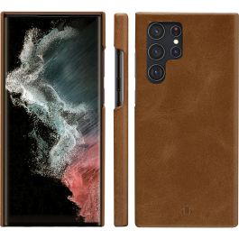 dbramante1928 Funda Tipo Folio de Cuero Genuino Marrón Claro para Samsung Galaxy S22 Ultra