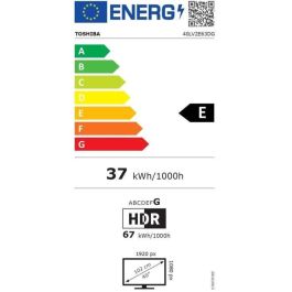 Toshiba 40LV2E63DG Televisor LED de 40'' (102 cm) con resolución Full HD (1920x1080), HDR10, Smart TV y conectividad Wi-Fi, 2 puertos HDMI Toshiba 40LV2E63DG Televisor LED de 40'' (102 cm) con resolución Full HD (1920x1080), HDR10, Smart TV y conectividad Wi-Fi, 2 puertos HDMI
