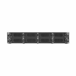 Lanberg AK-1204-B Panel de Gestión de Cables para Bastidor, Metal Plástico Negro