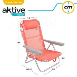 Silla playa plegable aluminio 5 posiciones flamingo 48x46x84 cm con cojin y asa. Silla playa plegable aluminio 5 posiciones flamingo 48x46x84 cm con cojin y asa.