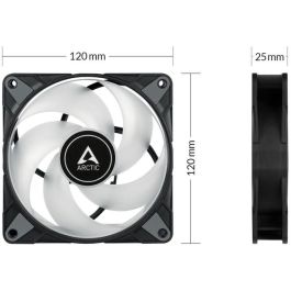 Arctic ACFAN00231A P12 PWM PST A-RGB Ventilador 120mm Negro con divisor de cable, 0 dB, optimizado alta presión estática