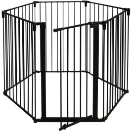 Nordlinger Pro NOR3354767421149 Barrera Cortafuegos para Chimenea o Estufa de Leña de 6 Lados - 360 cm - Negro