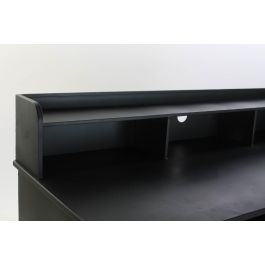 DKD Home Decor Escritorio Vintage Negro Natural Abeto Metal 135 cm Ancho x 60 cm Fondo x 95 cm Alto con 4 Cajones Desmontable