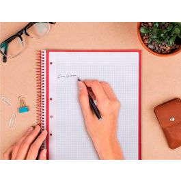 Antartik Cuaderno Espiral Micro A4 Tapa Dura 80 Hojas 90g Cuadro 5mm 4 Taladros Negro - Papel Extrablanco Ultrasuave
