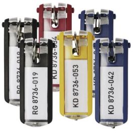 DURABLE Llaveros Key Clip amarillos (6 unidades) – 25 mm ancho x 68 mm alto