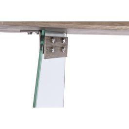 DKD Home Decor Consola Gris Claro Transparente Cristal y MDF 120 x 40 x 76 cm