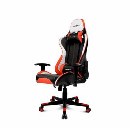 DRIFT DR175 Silla Gaming Profesional Ergonómica con Cojines, Altura Regulable y Respaldo Reclinable, Negro/Rojo/Blanco