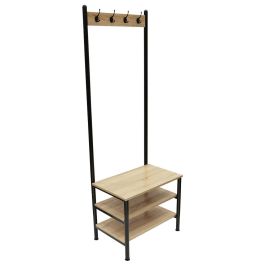 Home Deco Factory Perchero Essentiel con Estanterías, 4 Ganchos Dobles y 3 Baldas, Madera y Metal, 60x40 cm, Altura 175 cm Precio: 61.49999966. SKU: B1GQ35SEFT
