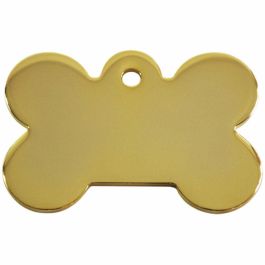 Placa identificativa para collar Imarc Bone Amarillo Dorado