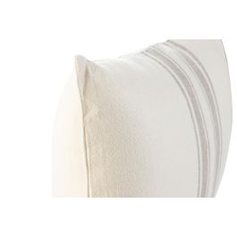DKD Home Decor 1c25 Cojín Tradicional de Lino Blanco Roto Natural 60x40x8 cm con Cremallera (2 Unidades)