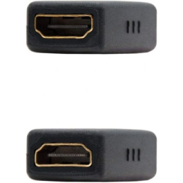Nanocable 10.15.1200 Adaptador Acoplador HDMI Hembra a Hembra Oro 24K WQXGA 2560x1600 120Hz Dolby True-HD Negro