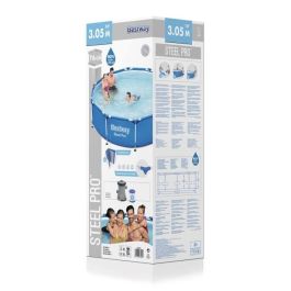 Bestway Piscina Pro Estructura Acero Redonda 305x76 cm Azul, 4678 L. Incluye Filtro Cartucho Tipo I 1,249 m³/h.