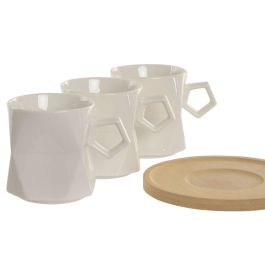 DKD Home Decor Tazas de Café Básicas de Porcelana Blanca, Set de 6 (180ml) 7.5 x 8 x 11 cm