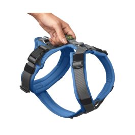 Hunter Arnés en Y Maldon Up L para Perro Ajustable, Acolchado, Reflectante 3M Scotchlite, Azul Cuello 66-118 cm