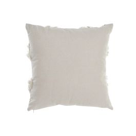 DKD Home Decor Cojín Colonial Blanco Negro de Poliéster con Cremallera 45 x 45 x 10 cm