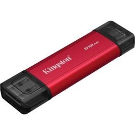 Kingston SPSD/512GB Disco Externo SSD Portable Dual 512GB USB Tipo-C y USB 3.2 Rojo