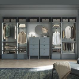 Emuca Cajón zapatero para armarios y vestidores Quartz, 440 (M60), Acero, Titanio