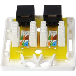 EQUIP 235214 Caja de Superficie para Red Cat6 2xRJ45 UTP RAL 9010 Blanco