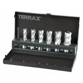 Set de brocas TERRAX Acero de alta velocidad (HSS) Estuche Weldon 75 Piezas
