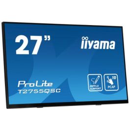 Iiyama T2755QSC-B1 Monitor 27" IPS 2560x1440 Táctil Multitáctil PCAP 10 Puntos MPP2.0 con Lápiz Compatible, Bisel Plano, Negro