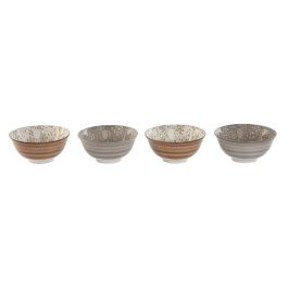 DKD Home Decor Bol Shabby de Porcelana Beige Marrón, 15 cm Diámetro, 7 cm Alto, Set de 4 con Flores, Apto Microondas y Lavavajillas Precio: 15.59000058. SKU: B1EP4WKGW8