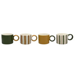 DKD Home Decor Mug Tropical Verde Musgo Mostaza Porcelana New Bone 9 x 7.8 x 10 cm (12 Unidades) Precio: 37.50000056. SKU: B17LHCG9WB