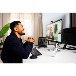 Sandberg Face-ID Webcam Mini Webcam Full HD 1080P con Micrófono y Reconocimiento Facial Compatible con Windows Hello