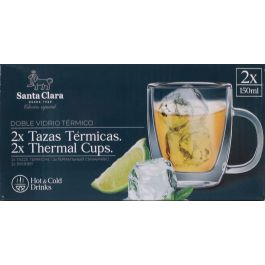 Santa Clara Set de 2 Tazas Térmicas de Borosilicato 150 ml (2 Cajas)