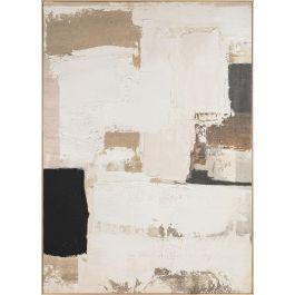 DKD Home Decor Cuadro Urban Abstracto de Lienzo y Pino Blanco Beige 180x130 cm