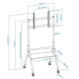 TooQ iDREAMS FS20206M-B Soporte de Suelo con Ruedas Nivelable para TV 37-86" hasta 80kg, VESA 200x200-600x400, Negro