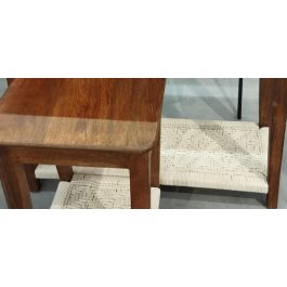 DKD Home Decor Consola Colonial Marrón de Madera de Mango y Algodón 95x40x81 cm - Set de 3 Mesitas con 1 Estantería