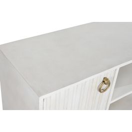 DKD Home Decor Mueble TV Moderno Blanco Dorado 120 x 40 x 60 cm