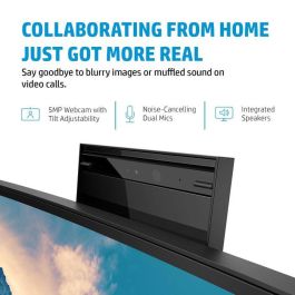 HP E34m G4 Monitor Curvo WQHD USB-C para Conferencias Certificado Zoom, con Webcam 5MP, Altavoces y Carga Laptop