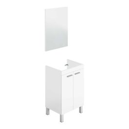 Forés/Arkit Mueble de baño con 2 puertas y espejo, 50 cm, blanco brillo