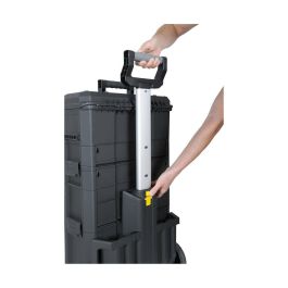 Stanley 1-79-206 Taller Móvil Modular para Herramientas con 4 Cajones, Asa Telescópica y Ruedas Robustas, Polipropileno