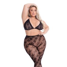 Conjunto de Lencería Pink Lipstick Negro (XL)