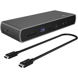 ICY BOX Docking Station Thunderbolt 4 Tipo-C, 4x USB-A, 3x USB-C, HDMI, Color Negro