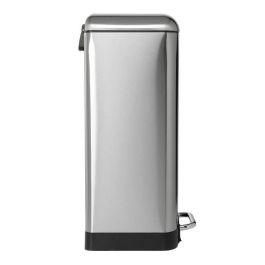 Kitchen Move GREENWICH Cubo de basura de cocina rectangular con pedal 40L, acero inoxidable cepillado, incluye cubo interior