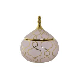 Joyero Oriental DKD Home Decor Rosa Dorado 14 x 17 x 14 cm