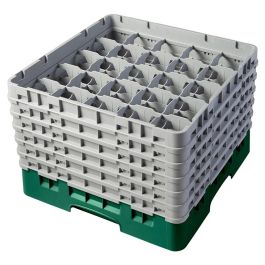 CAMBRO - 25S1114-119 - Cesta de lavado 25 comp. 6 alturas - 8,7 cm Ø máx. - alt. máx. 29,9 cm - 50 x 50 x 34,9 cm - Verde sherwood Precio: 116.69000057. SKU: B1GLBVGTAY