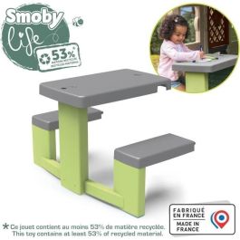 Smoby Life - Mesa de picnic adaptable a casas Smoby - 2 bancos Smoby Life - Mesa de picnic adaptable a casas Smoby - 2 bancos