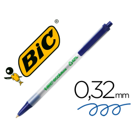 Bic Ecolutions Clic Stic Bolígrafo Reciclado Retráctil Punta Media Azul Tinta Base Aceite 1mm NF Environement Precio: 34.50000037. SKU: S8401558