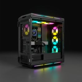 Corsair iCUE 5000T RGB CC-9011230-WW Midi Tower PC Negro con Ventana Templada, Iluminación RGB, ATX, USB 3.2 Gen 1 y Gen 2