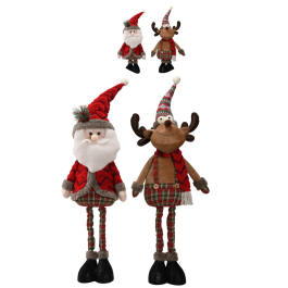 DKD Home Decor Figura de Navidad Alpina Poliéster Rojo y Verde Extensible Alto Regulable 54-77 cm (Pack 2 Unidades) Precio: 49.50000011. SKU: B1E9TM4VF9