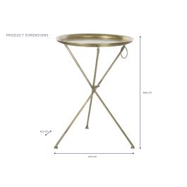 DKD Home Decor Mesita Auxiliar Glam Dorado Laton 47.5 x 64.5 x 47.5 cm