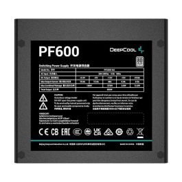 Deepcool Fuente de Alimentación PF600W ATX 600W No Modular 80 PLUS Certificada Negra Precio: 56.78999964. SKU: B1KJPFPVNA