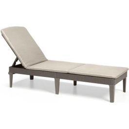 ALLIBERT by KETER - Tumbona Jaipur de 4 posiciones con cojín - imitación ratán - color capuchino. Precio: 122.49999949. SKU: B196GRM4P7